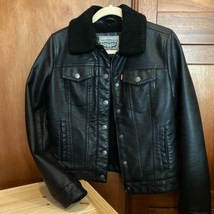 Levi’s women’s  faux leather trucker jacket